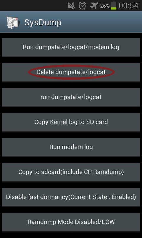 SysDump options